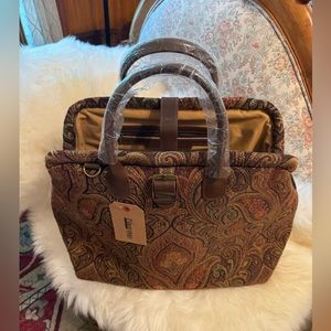 Max Carpet Bag MCW Damask D. Brown Large Carpetbag New